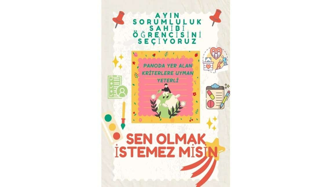 Ayın Sorumluluk Sahibi Öğrencisini Seçiyoruz